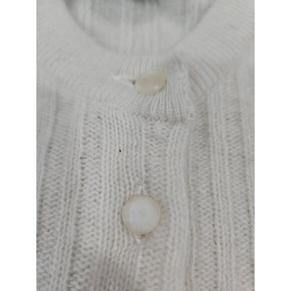 Vintage Carroll Reed Angora Lambs Wool Cream Cardigan Sweater Size M - Picture 4 of 8